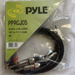 NWT Pyle Audio Link Cable 1/4’’ To RCA MALE 5 Ft. Long